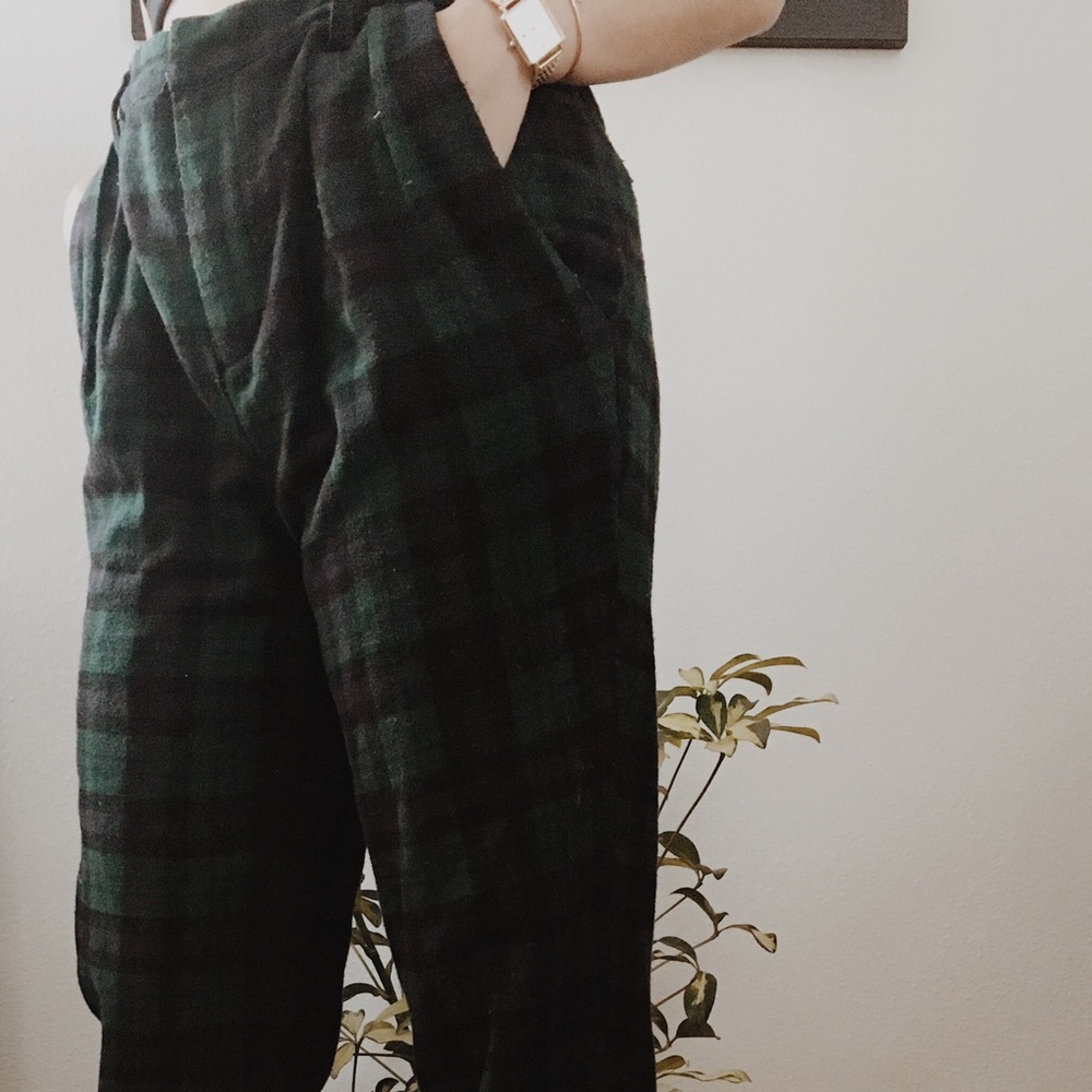 Plaid wool pants